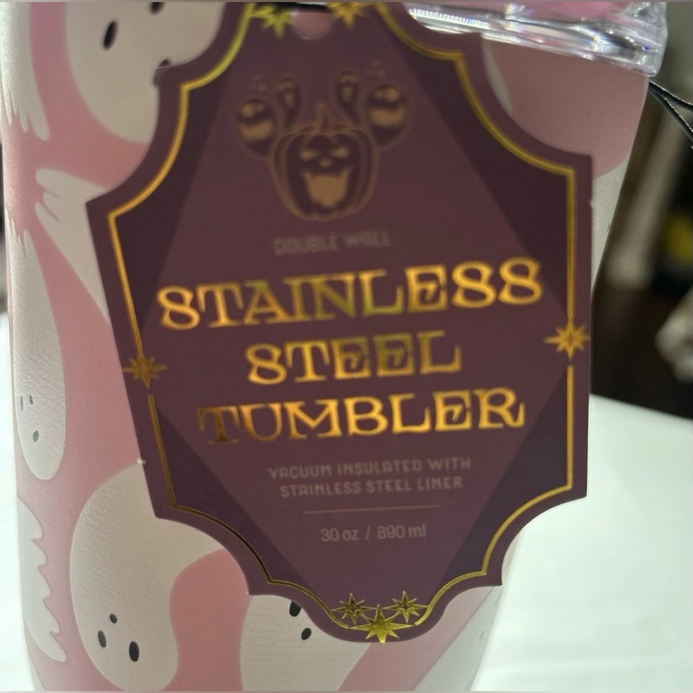 BRAND NEW - Pink Tumbler w/ White Ghosts (Wellness) - Picture 6 of 11